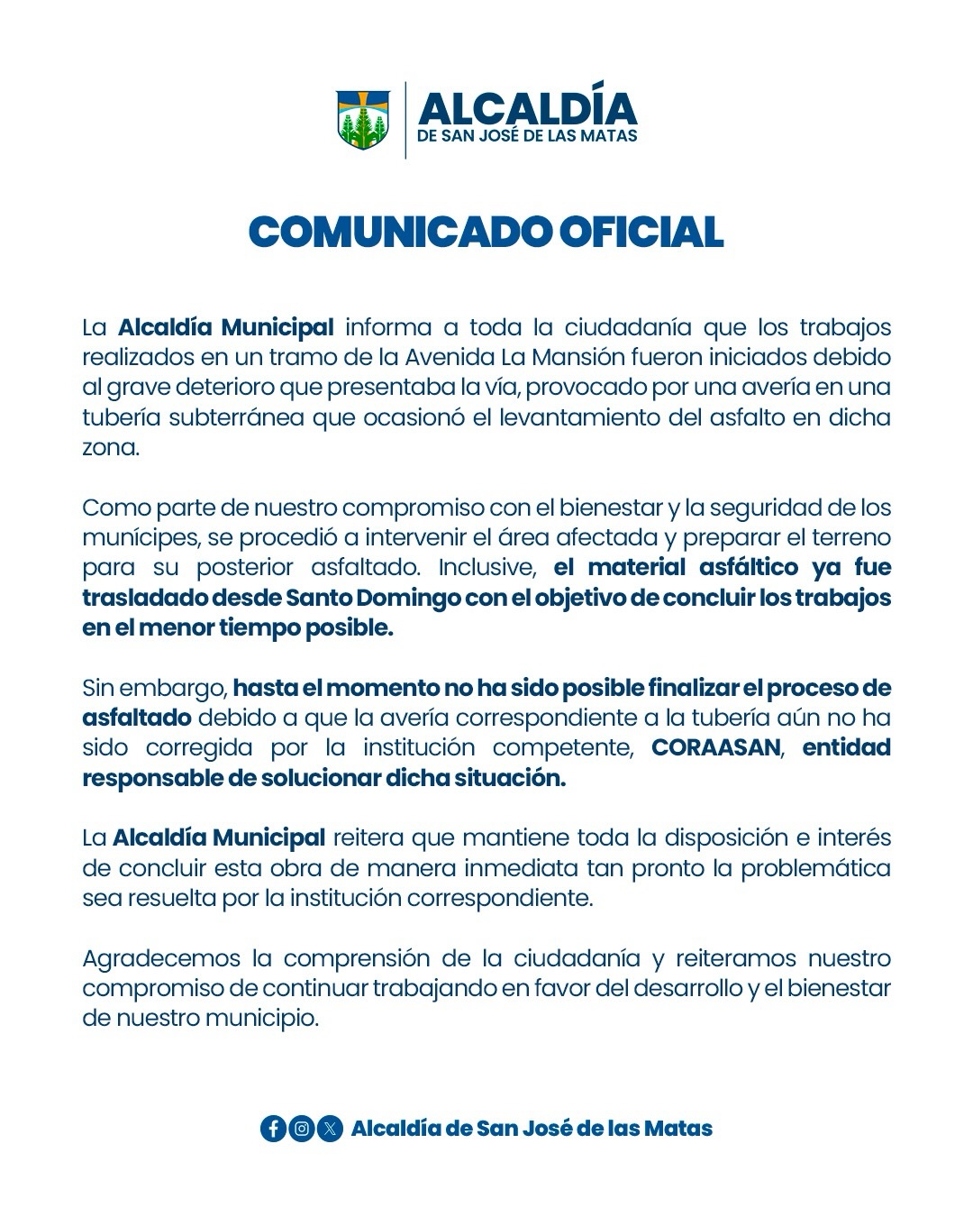 COMUNICADO OFICIAL